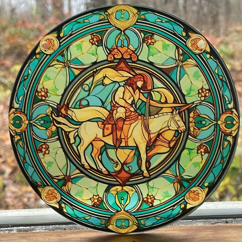 Suncatcher Acrylic Horse Decorative Faux Stained Glass Home Cottage Decor Gift
